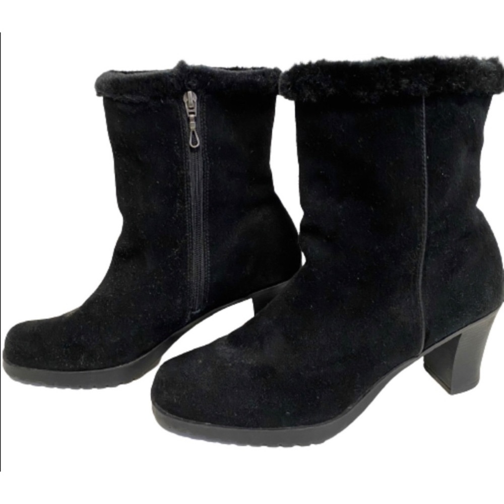 Sporto waterproof winter black suede heeled women’s boots size 7.5
